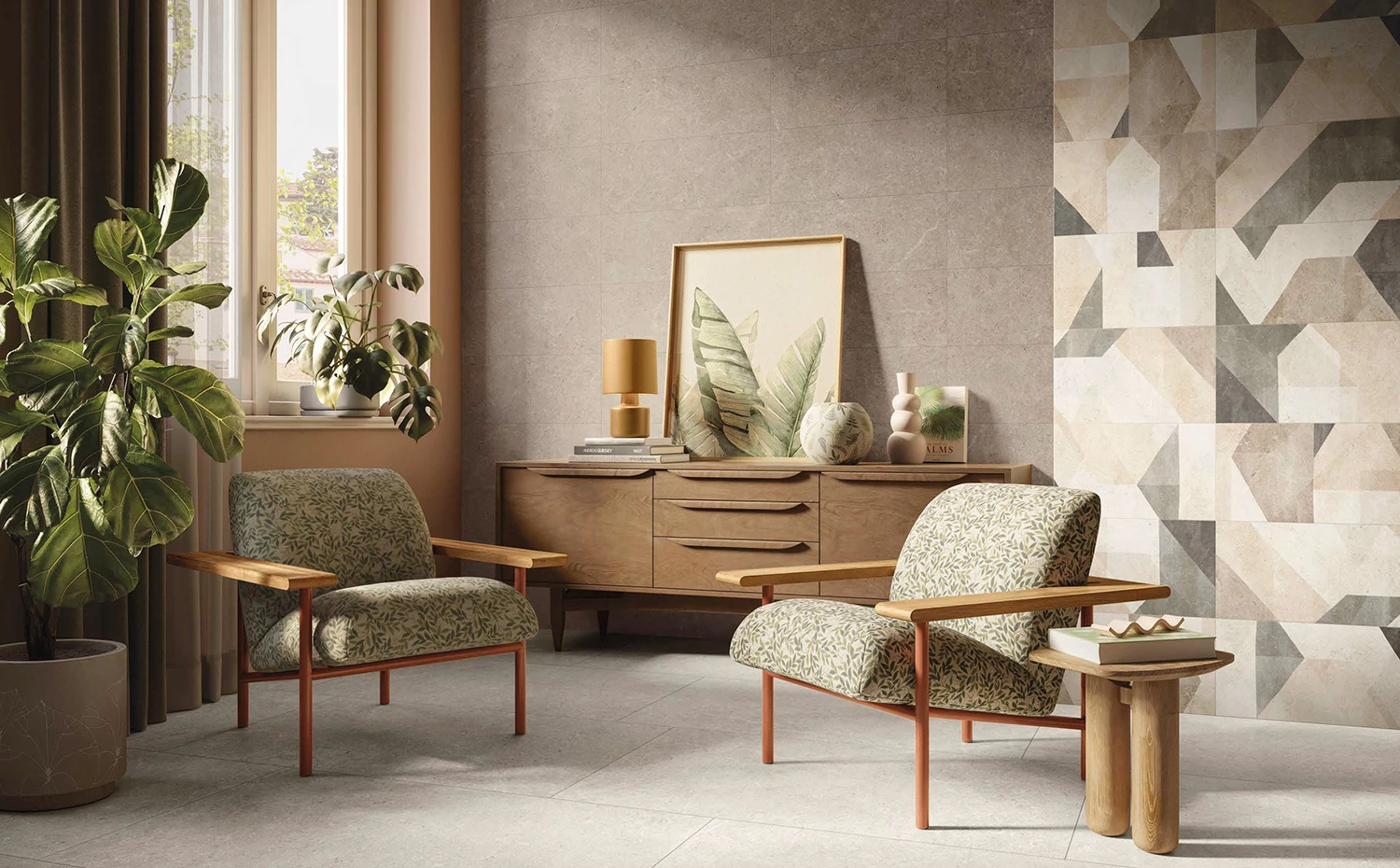 Collezioni di rivestimenti in gres porcellanato esposte nello showroom Hausfloor a Brescia
