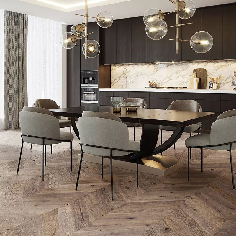 Cucina con parquet - Parquet spina francese - Hausfloor