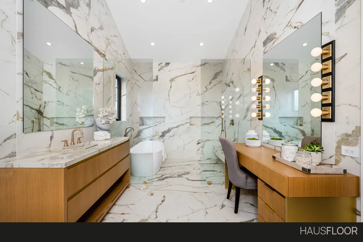 Gres effetto marmo - Bagno pavimento gres - Hausfloor