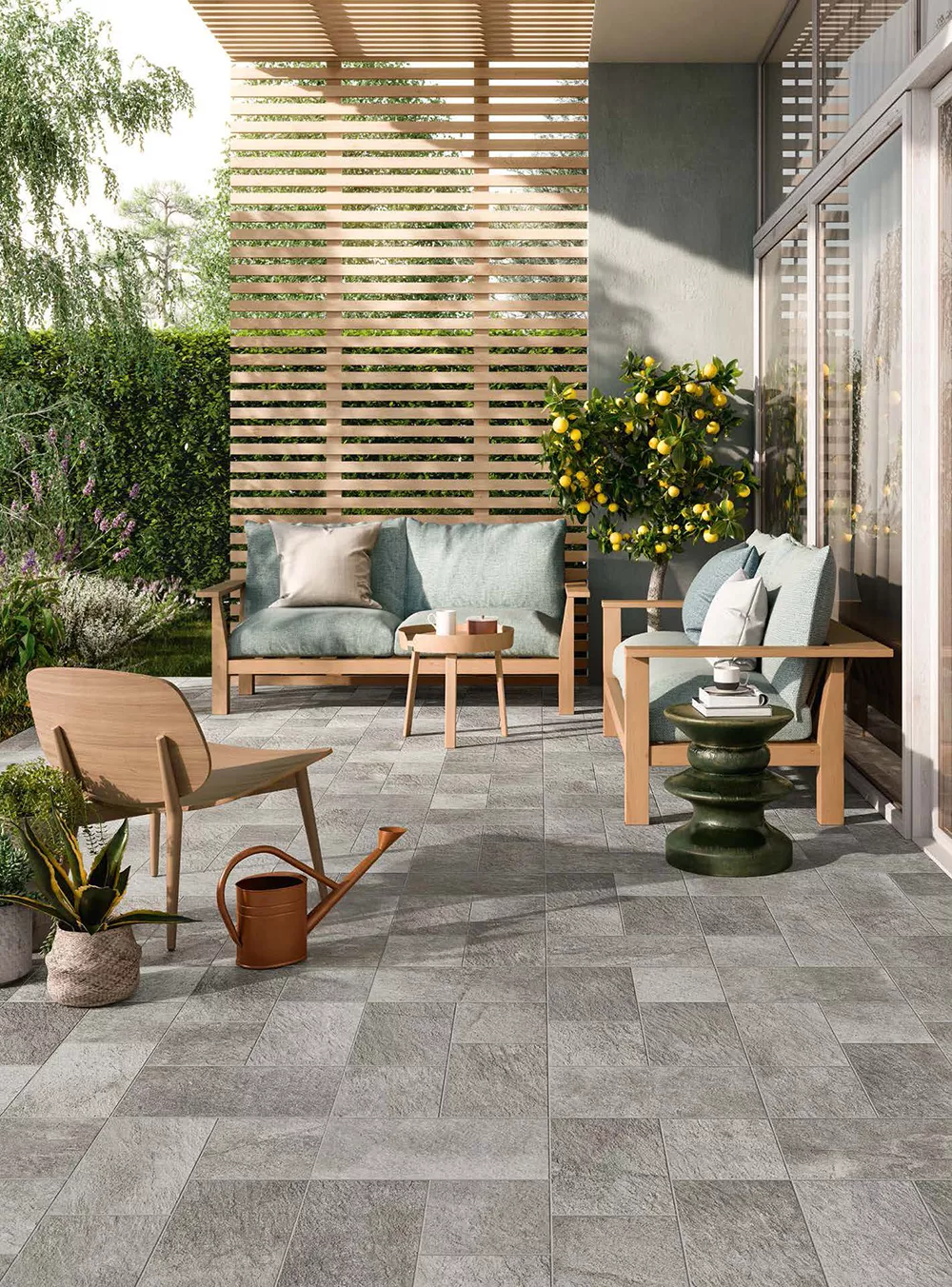 Gres per esterni - Gres porcellanato terrazza esterna arredata - Hausfloor