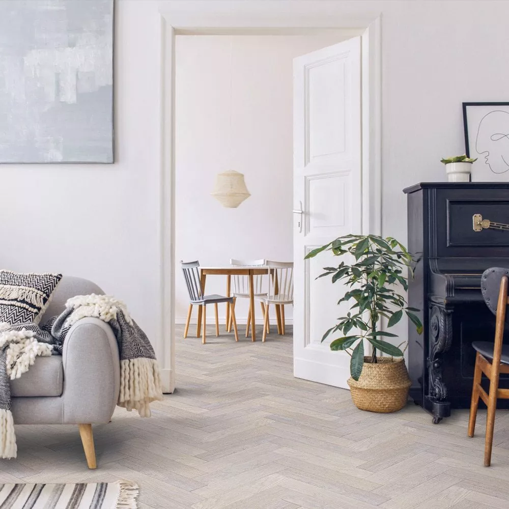 Parquet bianco a spina di pesce italiana - Parquet Hausfloor Brescia Bergamo Milano