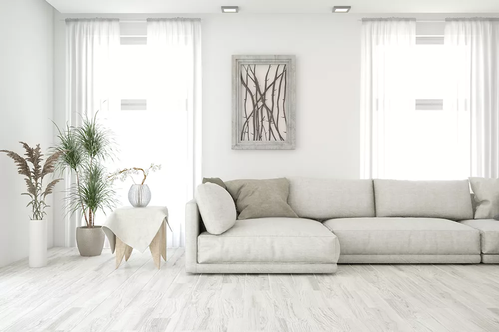 Come pulire il parquet - Parquet bianco in salotto - Hausfloor