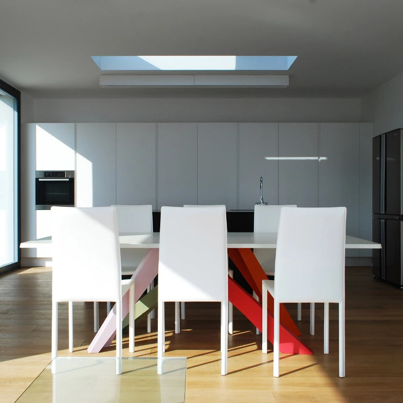 Parquet spazzolato color miele in sala da pranzo - Hausfloor Brescia Bergamo Milano