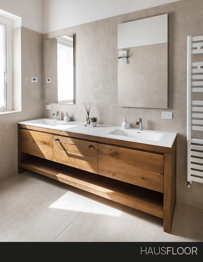 Pavimenti per interni gres porcellanato: bagno con rivestimento in gres - Hausfloor