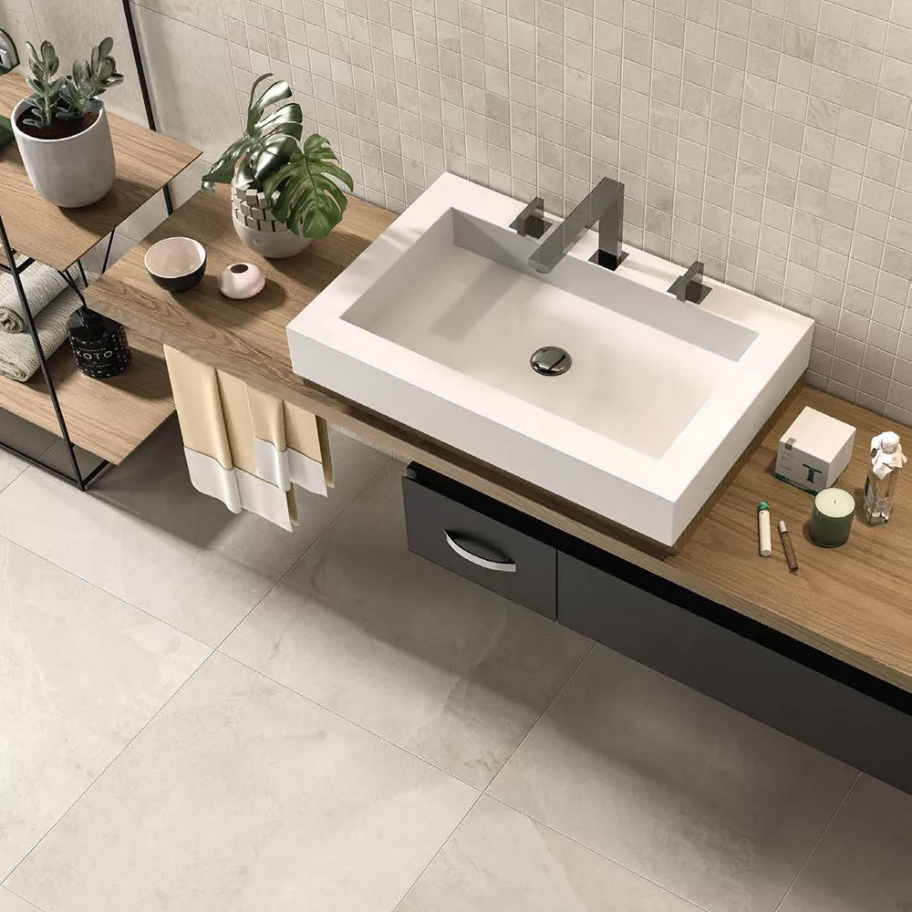 Pavimento in gres per bagno - Gres porcellanato grandi formati - Hausfloor