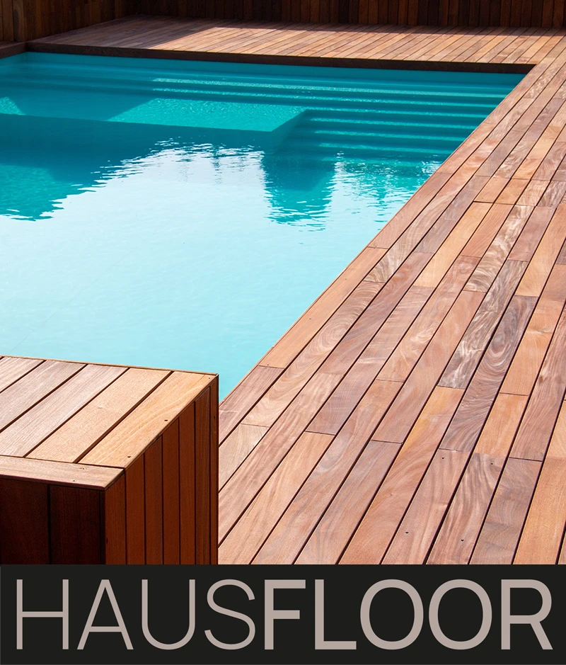 Piscina: pavimentazione esterna in legno WPC - Hausfloor